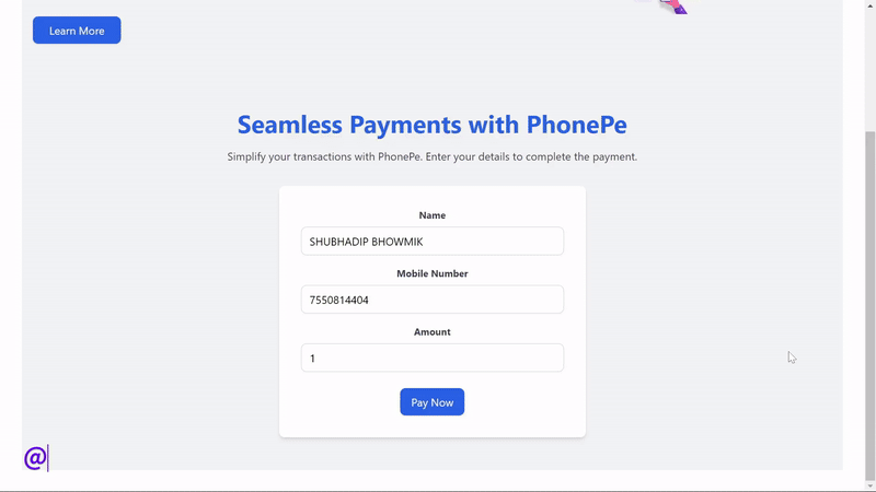 Phone Pe Payment Integration